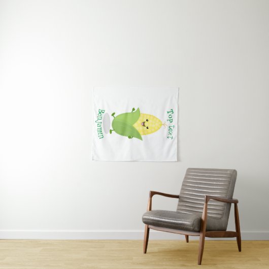 Cute happy corn cartoon illustratie wandkleed (In Situ (horizontaal))