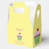 Cute happy cupcake cartoon-illustratie bedankdoosjes (Geopend)