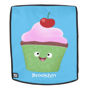 Cute happy cupcake cartoon-illustratie rugtassen