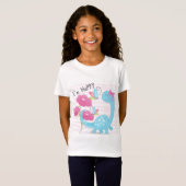 Cute Happy Dino T-shirt (Voorkant volledig)