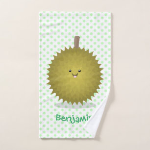 Cute happy durian cartoon illustratie bad handdoek