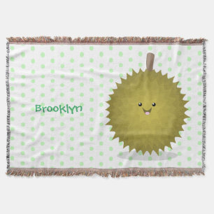 Cute happy durian cartoon illustratie deken