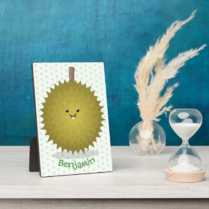 Cute happy durian cartoon illustratie fotoplaat