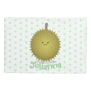 Cute happy durian cartoon illustratie kussensloop