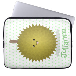 Cute happy durian cartoon illustratie laptop sleeve