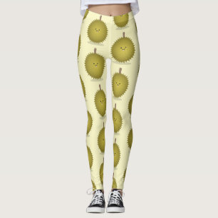 Cute happy durian cartoon illustratie leggings