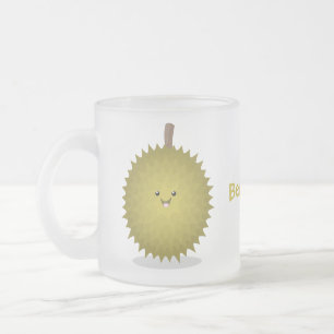 Cute happy durian cartoon illustratie matglas koffiemok