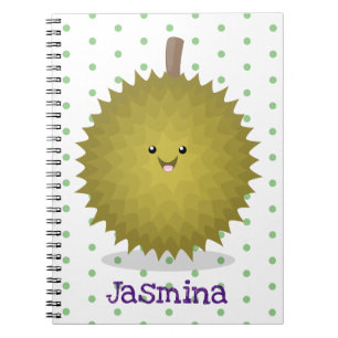 Cute happy durian cartoon illustratie notitieboek