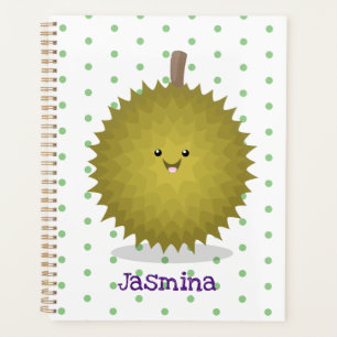 Cute happy durian cartoon illustratie planner