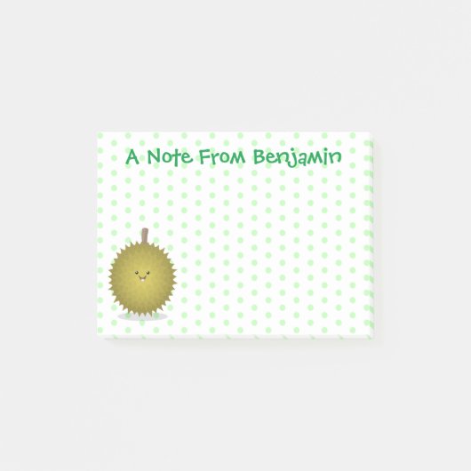 Cute happy durian cartoon illustratie post-it® notes (Voorkant)