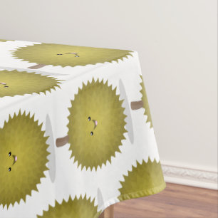 Cute happy durian cartoon illustratie tafelkleed