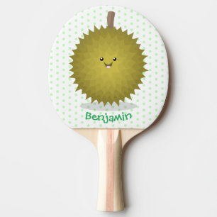 Cute happy durian cartoon illustratie tafeltennisbatje