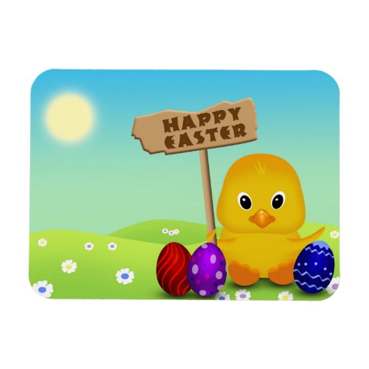 Cute Happy Easter Baby Chick Magneet (Horizontaal)