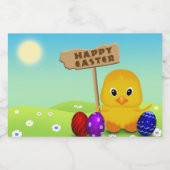 Cute Happy Easter Baby Chick Voedselcontainer Etiket (Enkel label)