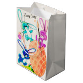 Cute Happy Easter bunny  Medium Cadeauzakje (Achterkant Gekanteld)
