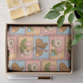 Cute Happy Easter Bunny Quilt Pattern Tissuepapier (Geschenk)
