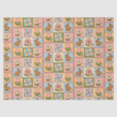 Cute Happy Easter Bunny Quilt Pattern Tissuepapier (Voorkant)