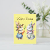 Cute Happy Easter waterverf Briefkaart (Staand voorkant)