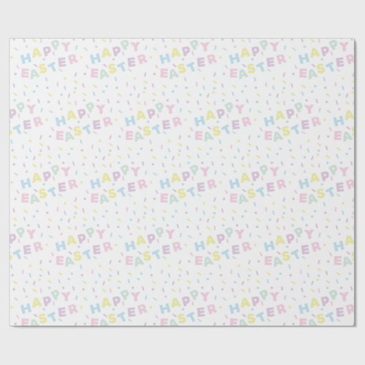 Cute Happy Easter Word Confetti Pattern Cadeaupapier (Vlak)