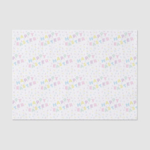 Cute Happy Easter Word Confetti Pattern Tissuepapier