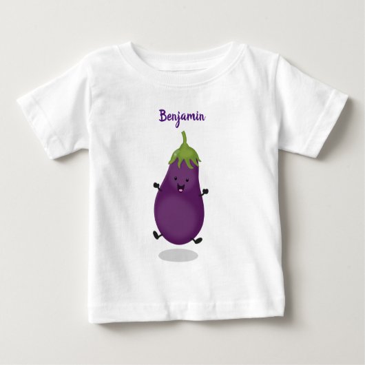 Cute happy eggplant cartoon (Voorkant)