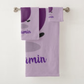 Cute happy eggplant cartoon bad handdoek (Insitu)