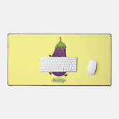 Cute happy eggplant cartoon bureaumat (Keyboard & Muis)