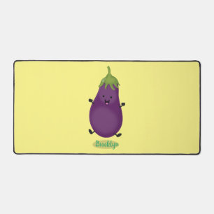 Cute happy eggplant cartoon bureaumat