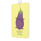 Cute happy eggplant cartoon luchtverfrisser (Links)