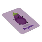 Cute happy eggplant cartoon magneet (Rechterzijde)