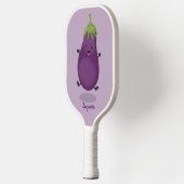 Cute happy eggplant cartoon pickleball paddle (Links)