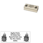 Cute happy eggplant cartoon 	rubberstempel (Gestempeld)