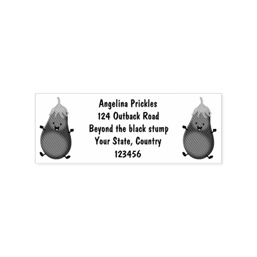 Cute happy eggplant cartoon 	rubberstempel (Afrduk)