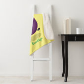 Cute happy eggplant cartoon sherpa deken (In situ)