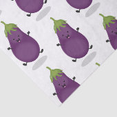 Cute happy eggplant cartoon tissuepapier (Detail)