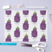 Cute happy eggplant cartoon tissuepapier (Craft)