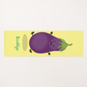 Cute happy eggplant cartoon yogamat (Voorkant (horizontaal))