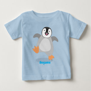 Cute happy emperor pinguin chick cartoon