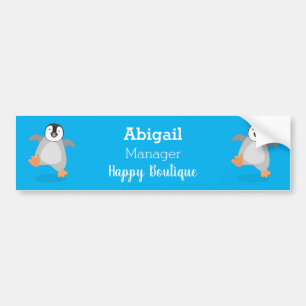 Cute happy emperor pinguin chick cartoon bumpersticker