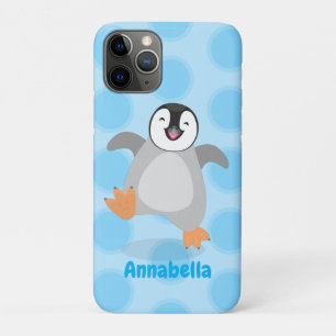 Cute happy emperor pinguin chick cartoon iPhone 11 pro hoesje
