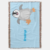 Cute happy emperor pinguin chick cartoon deken (Voorkant Verticaal)