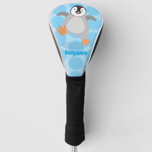 Cute happy emperor pinguin chick cartoon golfheadcover (Voorkant)
