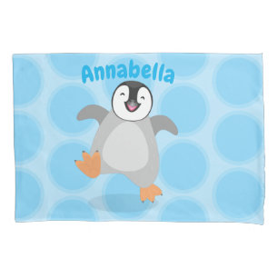 Cute happy emperor pinguin chick cartoon kussensloop