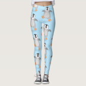 Cute happy emperor pinguin chick cartoon leggings (Voorkant)