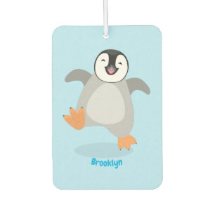 Cute happy emperor pinguin chick cartoon luchtverfrisser