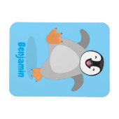 Cute happy emperor pinguin chick cartoon magneet (Horizontaal)