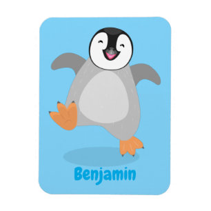 Cute happy emperor pinguin chick cartoon magneet