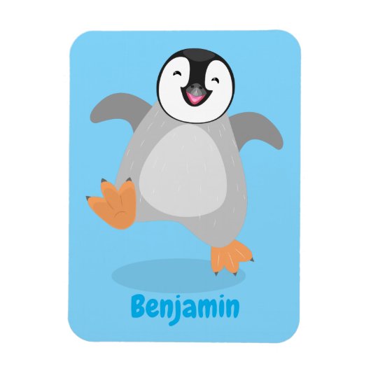 Cute happy emperor pinguin chick cartoon magneet (Verticaal)