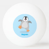 Cute happy emperor pinguin chick cartoon pingpongballen (Achterkant)