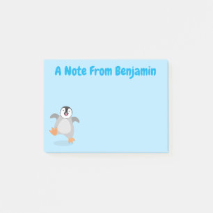 Cute happy emperor pinguin chick cartoon post-it® notes